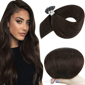 virgin russian pre bonded U tip hair extensions double drawn remy cuticle Hot fusion Hair extension sillky straight Nail Hair